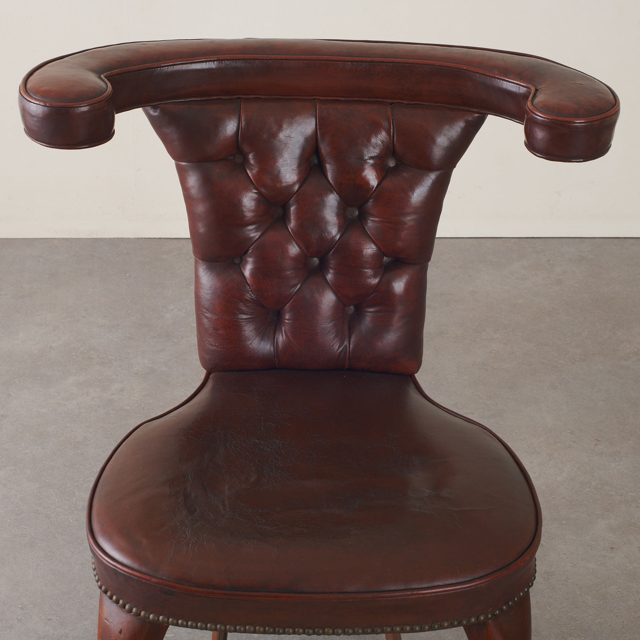 VICTORIAN COCK FIGHTING LEATHER CHAIR